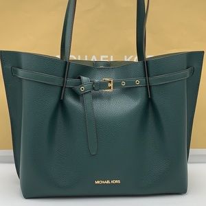 Michael Kors Emilia Large Tote Leather Shoulder Purse Handbag